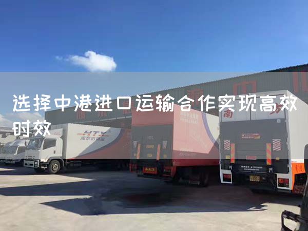 选择中港进口运输合作实现高效时效