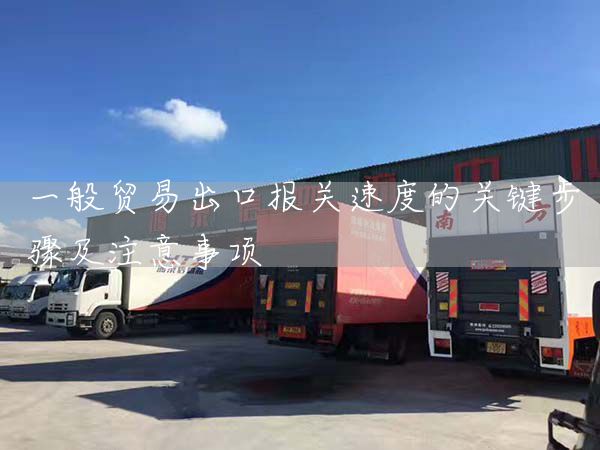一般贸易出口报关速度的关键步骤及注意事项(图1)